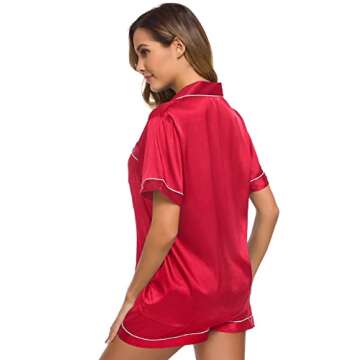 SWOMOG Women Silk Satin Pajamas Two-Piece Set | Comfort & Style