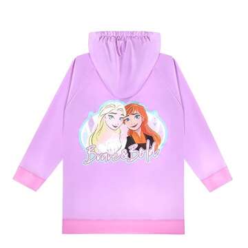 Disney Frozen II Elsa and AnnaGirls Hooded Rain Slicker - Waterproof - Little Girl 4-5 Years