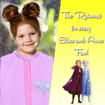 Disney Frozen II Elsa and AnnaGirls Hooded Rain Slicker - Waterproof - Little Girl 4-5 Years