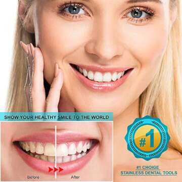 Dental Tools, 6-Pack Stainless Steel Teeth Cleaning Kit - Expert Oral Hygiene Tool Set