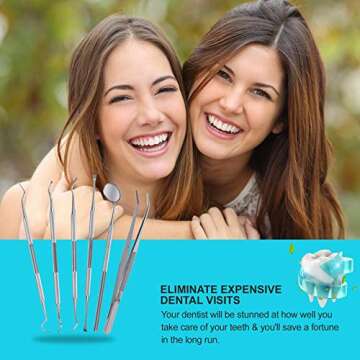 6-Pack Stainless Steel Teeth Cleaning Kit for Oral Care