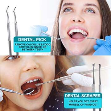 6-Pack Stainless Steel Teeth Cleaning Kit for Oral Care