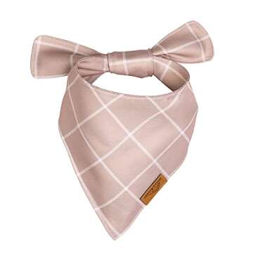 Remy+Roo Fall Dog Bandanas 4 Pack - Amber Set, Premium Durable Polyester Fabric, Patented Curved Design, Adjustable Fit for Small, Large, and XL Dogs, Trendy Patterns, Dog Fall Bandanas (Large)