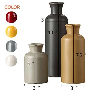 CWLWGO Elegant Ceramic Vase Set of 3 - Modern Home Decor