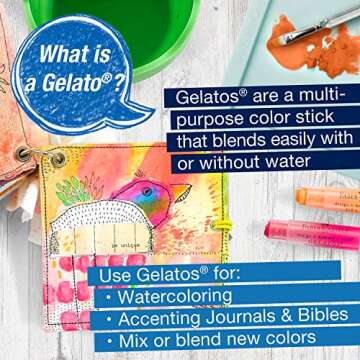Faber-Castell Gelatos Brights: 12 Watercolor Gel Crayons and Watercolor Supplies, Versatile Art Pigm...