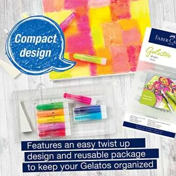 Faber-Castell Gelatos Brights: 12 Watercolor Gel Crayons and Watercolor Supplies, Versatile Art Pigment Crayons for Adults, Gel Sticks for Mixed Media, Journaling Supplies for Artists & Hobbyists