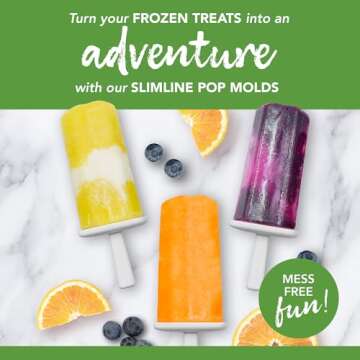 Tovolo Silicone Groovy Popsicle Molds with Tray - Fun Healthy Frozen Snacks for All Ages