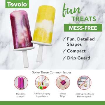 Tovolo Silicone Groovy Popsicle Molds - Fun & Easy Frozen Snacks