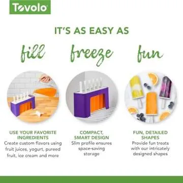 Tovolo Silicone Groovy Popsicle Molds - Fun & Easy Frozen Snacks