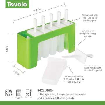 Tovolo Silicone Groovy Popsicle Molds - Fun & Easy Frozen Snacks