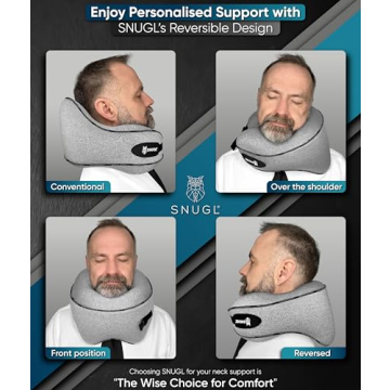 SNUGL Memory Foam Neck Travel Pillow for Comfortable Flights