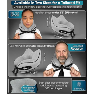 SNUGL Memory Foam Neck Travel Pillow for Comfortable Flights