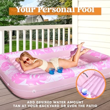 Sloosh Inflatable Tanning Pool Float for Adults
