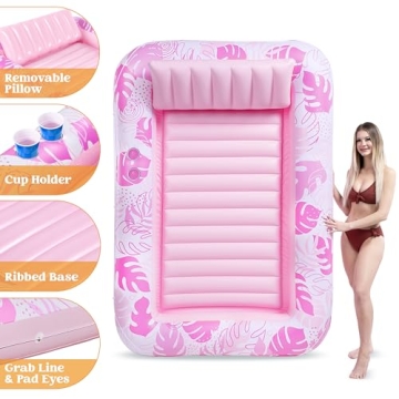 Sloosh Inflatable Tanning Pool Float for Adults