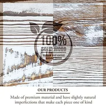 MyGift White Washed 20-Inch Octagonal Wooden Tray