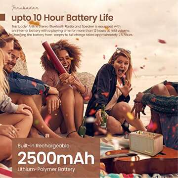 Stylish Bluetooth Speaker with AM FM Radio