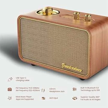 Stylish Bluetooth Speaker with AM FM Radio