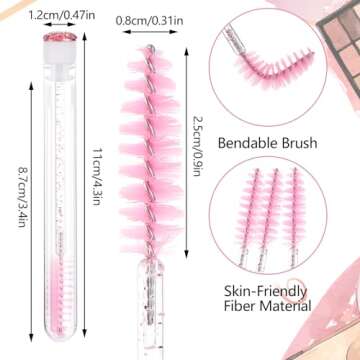 Disposable Mascara Wands Tube Set 10Pcs Shiny Diamond Lash Brush Eyelash Spoolies With Tube Mascara ...