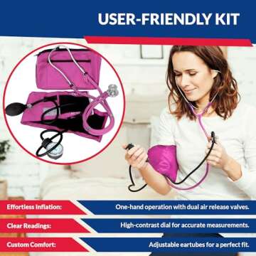 Dixie EMS Pink Blood Pressure & Sprague Stethoscope Kit