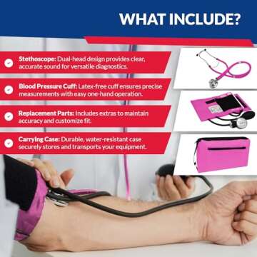 Dixie EMS Pink Blood Pressure & Sprague Stethoscope Kit