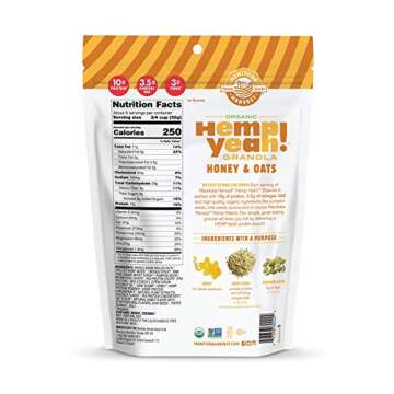 Manitoba Harvest Hemp Yeah Granola, with 10 g of Protein, 3.5 g Omegas, 3 g of Fiber and less than 1...