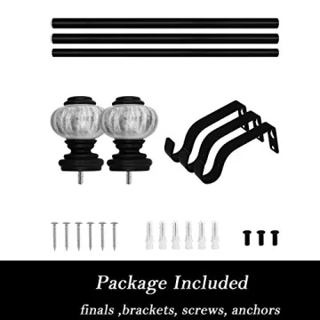 Knobelite Decorative Curtain Rod - Adjustable 22-42 inches