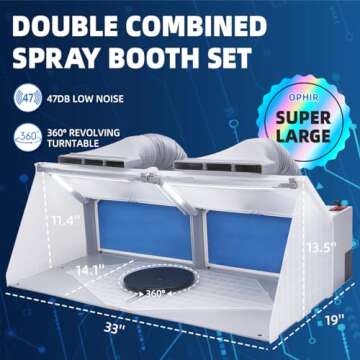 OPHIR Portable Spray Booth Kit with LED Lights and Hoses