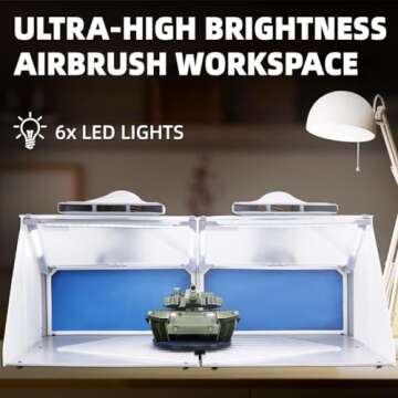 OPHIR Portable Spray Booth Kit with LED Lights and Hoses