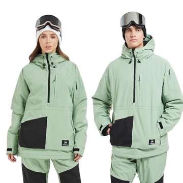 SNOWVERB Womens Mens Insulated Waterproof Snowboarding Mountain Jackets with Hood Skiing Coat Snowboard Winter Ski Jacket