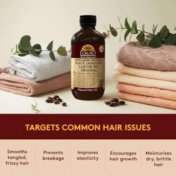 OKAY | Extra Dark 100% Natural Black Jamaican Castor Oil | For All Hair Textures & Skin Types | Grow Strong, Healthy, Smooth and Thick Hair | With Vitamin E - Omega 6 & 9 | 4 oz