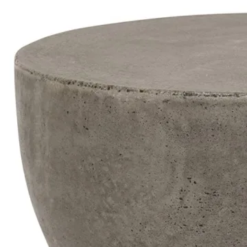Modern Dark Grey Concrete Round Accent Table by SAFAVIEH