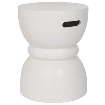 Modern Dark Grey Concrete Round Accent Table by SAFAVIEH