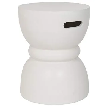 Modern Dark Grey Concrete Round Accent Table by SAFAVIEH