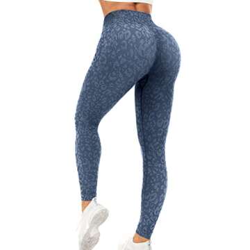 YEOREO Women Seamless Camo Animal Leggings High Waisted Gym Yoga Pants Grey S