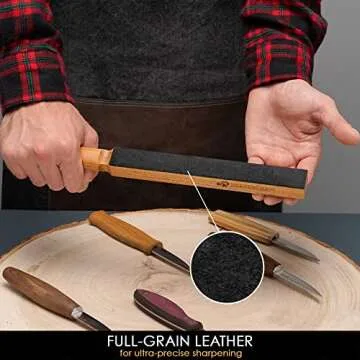 BeaverCraft Leather Strop for Effortless Knife Sharpening