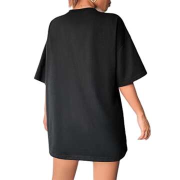 LilyCoco Women's Oversized Short Sleeve Tiger Graphic Tees New York Print T-Shirts Black Tiger Medium