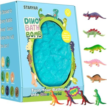 STARYAR Bath Bombs for Kids with Surprise Toys Inside, XXXL Dinosaur Egg Bubble Gift Set, Dino Eggs,...
