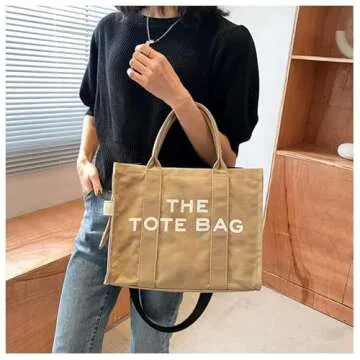 LMKIDS Khaki Multi-Functional Canvas Tote Bag for Women
