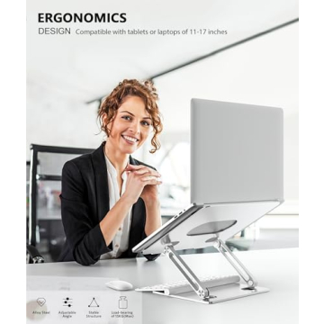 BoYata Adjustable Laptop Stand with Heat-Vent 17 Inch