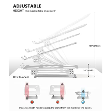 BoYata Adjustable Laptop Stand with Heat-Vent 17 Inch