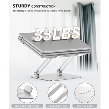 BoYata Adjustable Laptop Stand with Heat-Vent 17 Inch