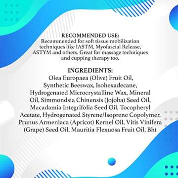 Massage Tools Emollient Balm - Natural Essential Massage Oil - Myofascial Release Tool Massage Cream...