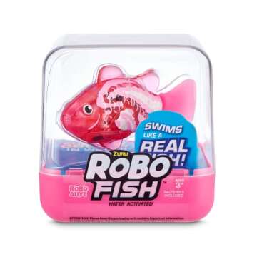 Robo Alive Robo Fish Series 2 (Hot Pink + Pink 2 Pack) by ZURU Robotic Swimming Fish Water Activated...