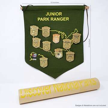 National Park Junior Ranger Scouts Badges Display Banner/Enamel Pin & Patch Organizer