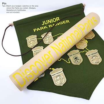 National Park Junior Ranger Scouts Badges Display Banner/Enamel Pin & Patch Organizer