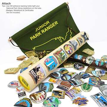 National Park Junior Ranger Scouts Badges Display Banner/Enamel Pin & Patch Organizer