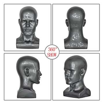 FanLin Male Mannequin Head Professional Manikin Head for Display Wigs Hats Headphone Mask Sunglasses...