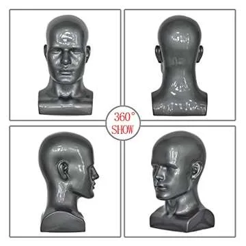 FanLin Male Mannequin Head Professional Manikin Head for Display Wigs Hats Headphone Mask Sunglasses...