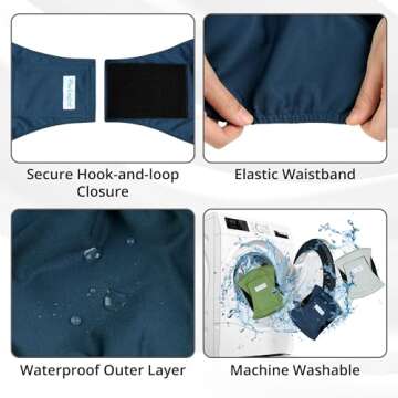 Paw Legend Washable Dog Belly Band Diapers for Male