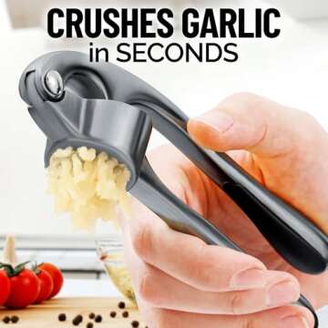 Zulay Kitchen Premium Garlic Press Set - Rust Proof & Dishwasher Safe Professional Garlic Mincer Too...